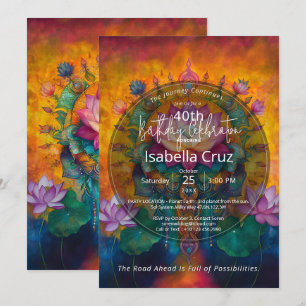 Luminous Unfolding Lotus Flower Design Invitation