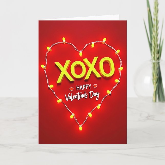 Luminous Valentines Xoxo Card (Front)