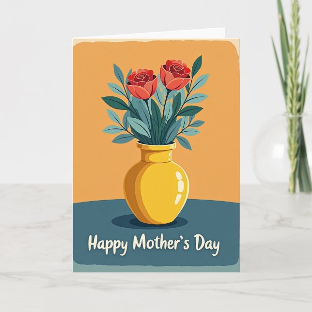 Luminous Vase Mothers Day Card (Front)