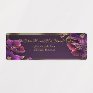 Luminous Violets Purple Floral Return Address Labels