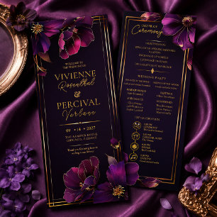 Luminous Violets Purple Floral Wedding Program