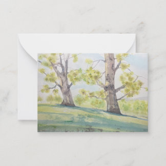 Luminous Watercolor Trees Note Card