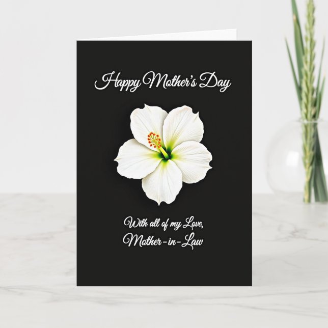 Luminous White Flower Card (Front)