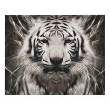 Luminous White Tiger | Elegant Wildlife Canvas