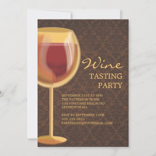 Luminous Wine Glass Wine Tasting Party Invitation