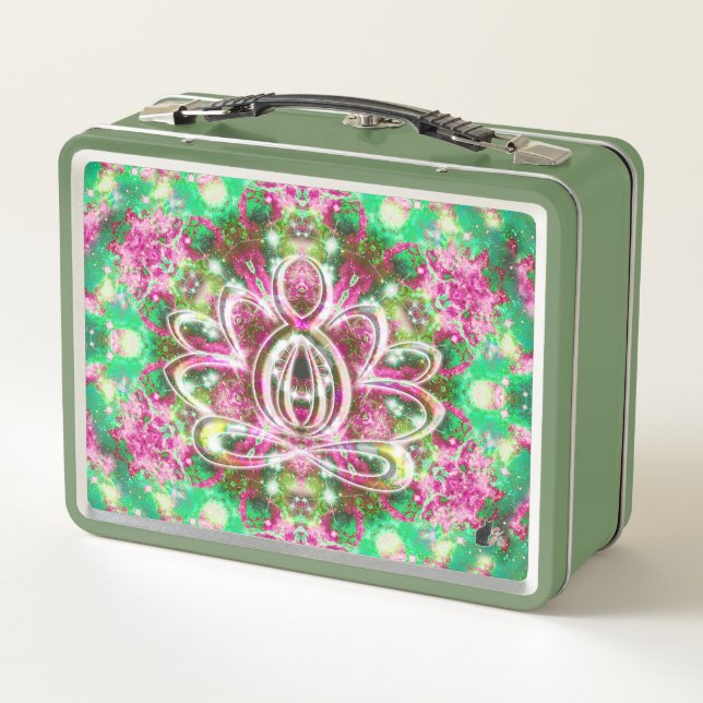 Luminous Zen Lotus Metal Lunch Box (Back)