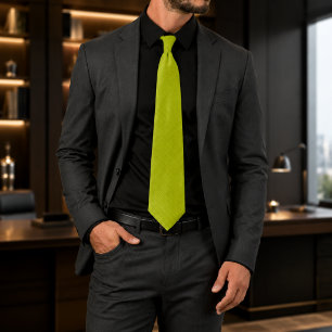 Lumivern Lime Green Micro Pattern Neck Tie