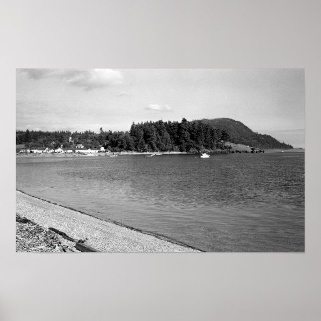 Lummi Island, WA - View of Lago Bay Photograph Poster (Front)