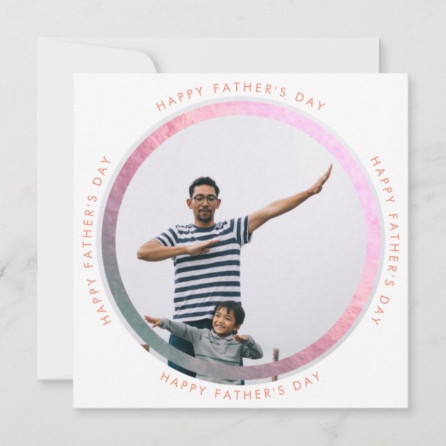 Lumo Modern Circle Happy Father's Day Photo Announcement (Front)