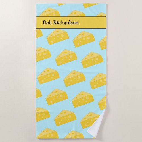 Lump of Cheese _ Personalize with Name  Initial Beach Towel