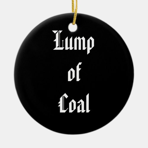 Lump of Coal Ceramic Ornament