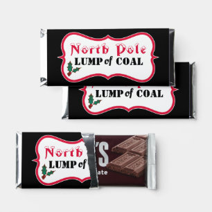Lump of Coal Chocolate Christmas Candy Hershey Bar Favors
