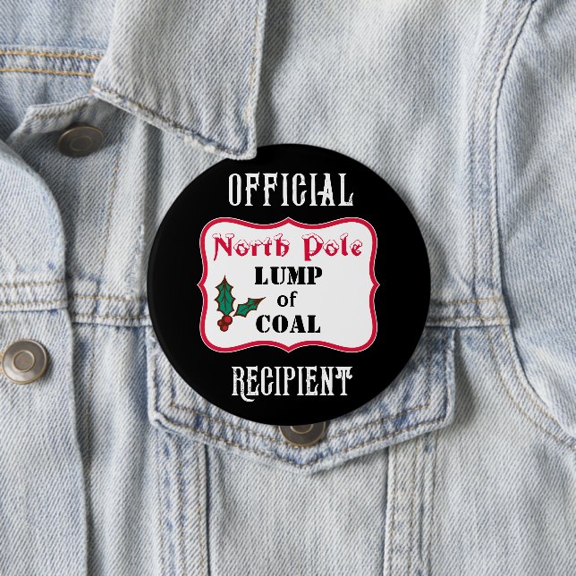 Lump of Coal Christmas Button (In Situ)