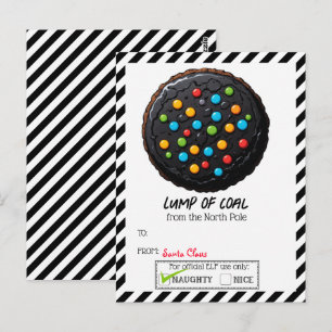 Lump of Coal Christmas Cookie Backer Favor Card