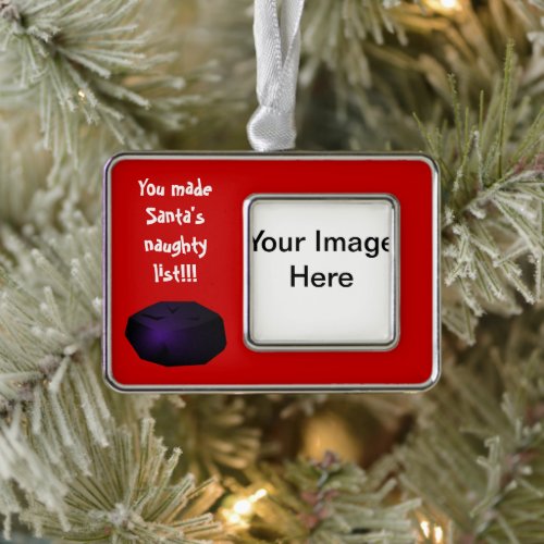 Lump of Coal Framed Photo Template Ornament