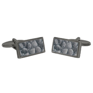 Lump of Coal gunmetal rectangle cufflinks