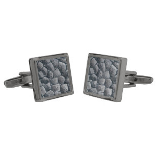 Lump Of Coal gunmetal square cufflinks