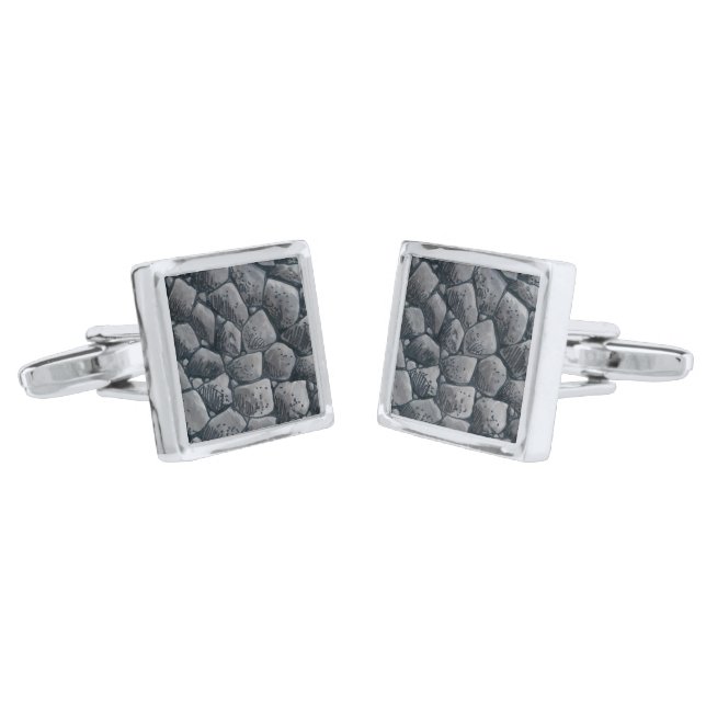 Lump Of Coal square cufflinks (Angled)