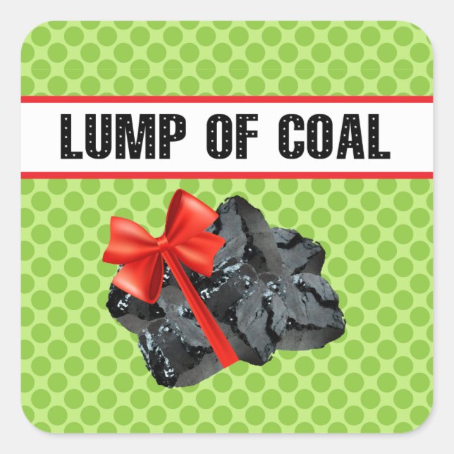 Lump of Coal Square Sticker (Front)