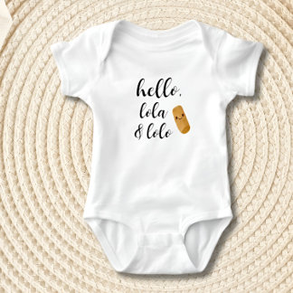 Lumpia Hello Lola Lolo Filipino Baby Announcement  Bodysuit