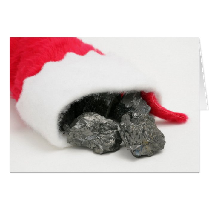 Lumps of coal spilling out of a Christmas Card  Zazzle