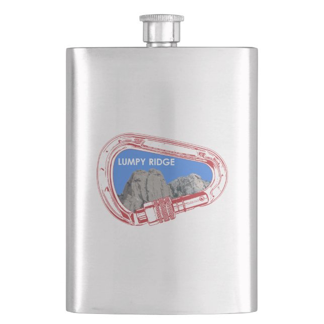Lumpy Ridge Rock Climbing Carabiner Flask (Front)