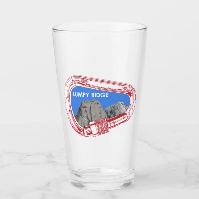 Lumpy Ridge Rock Climbing Carabiner Glass (Front)