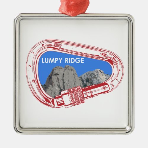 Lumpy Ridge Rock Climbing Carabiner Metal Ornament