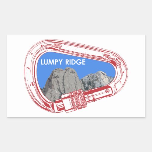 Lumpy Ridge Rock Climbing Carabiner Rectangular Sticker