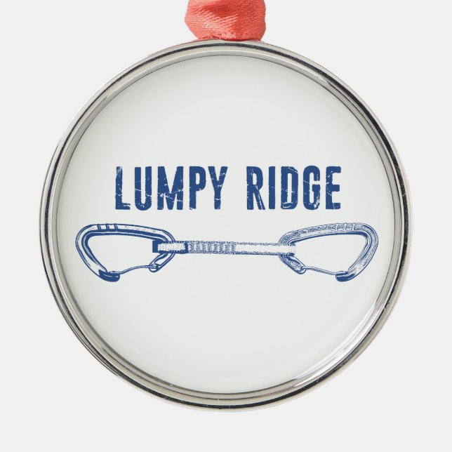 Lumpy Ridge Rock Climbing Quickdraw Metal Ornament (Front)