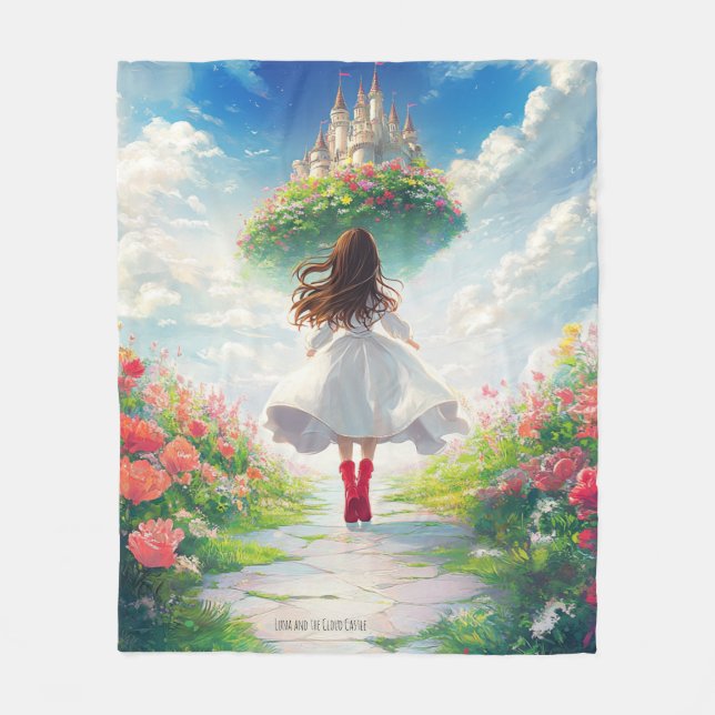 Luna and the Cloud Castle – Enchanted Fleece Blank (Front)