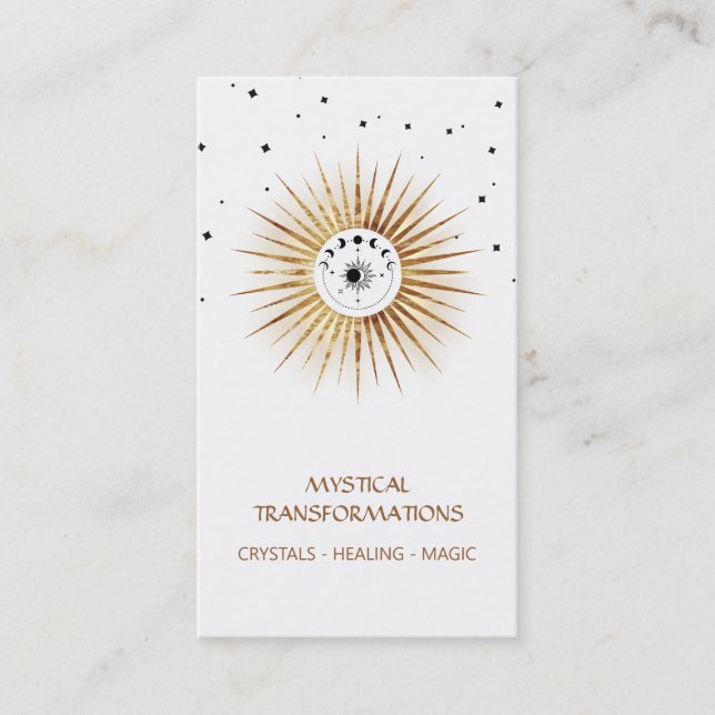 *~* Luna Celestial  Lunar Moon Light Magic Boho Business Card (Front)