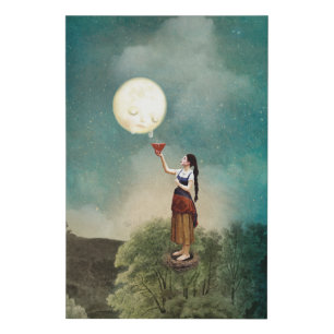Luna cries faux canvas print