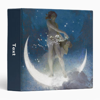 Luna Goddess at Night Scattering Stars 3 Ring Binder