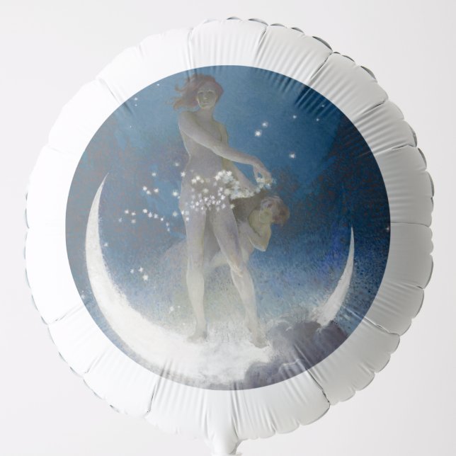 Luna Goddess at Night Scattering Stars Balloon (Front)