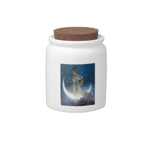 Luna Goddess at Night Scattering Stars Candy Jar