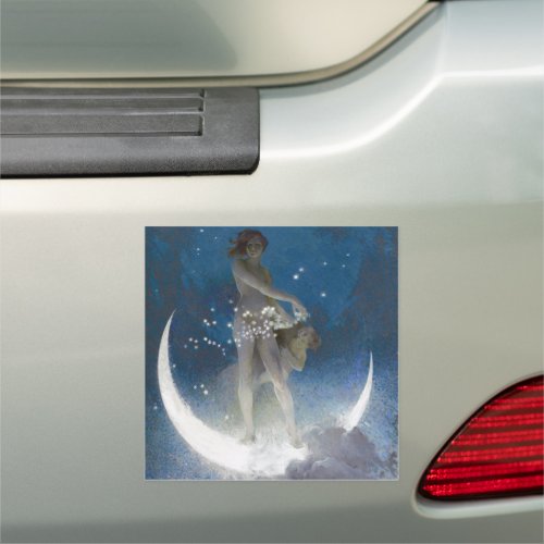 Luna Goddess at Night Scattering Stars Car Magnet