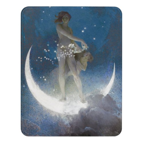 Luna Goddess at Night Scattering Stars Door Sign