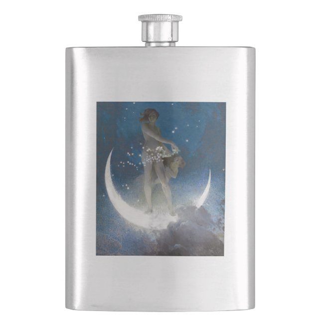 Luna Goddess at Night Scattering Stars Flask (Front)