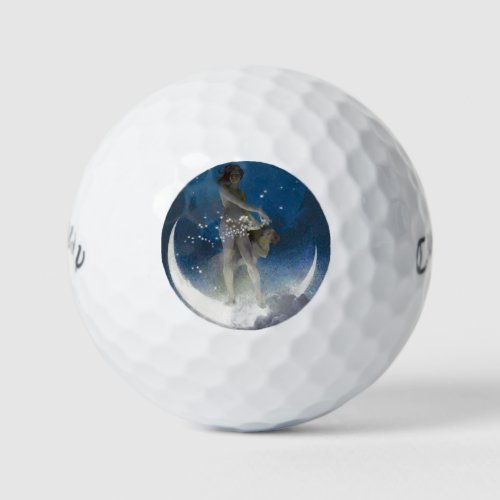 Luna Goddess at Night Scattering Stars Golf Balls