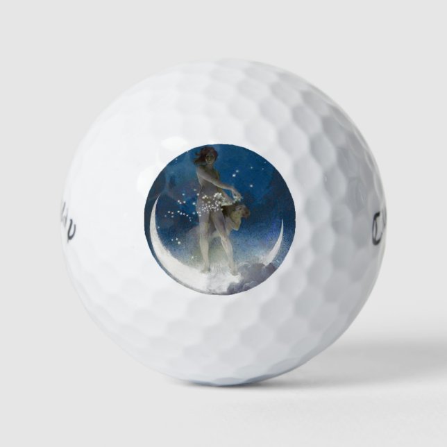 Luna Goddess at Night Scattering Stars Golf Balls (Front)