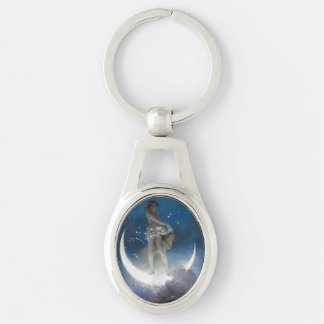 Luna Goddess at Night Scattering Stars Keychain