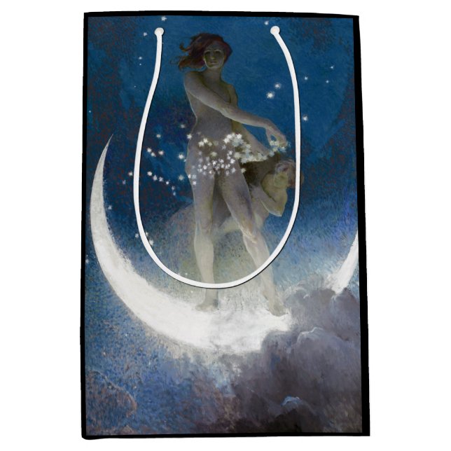 Luna Goddess at Night Scattering Stars Medium Gift Bag (Front)