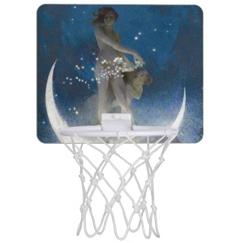 Luna Goddess at Night Scattering Stars Mini Basketball Hoop