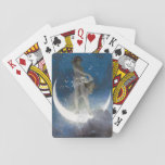 Luna Goddess at Night Scattering Stars Playing Cards