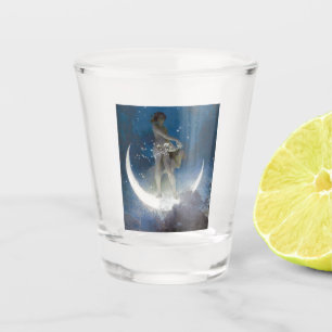 Luna Goddess at Night Scattering Stars Shot Glass