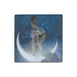 Luna Goddess at Night Scattering Stars Stone Magnet