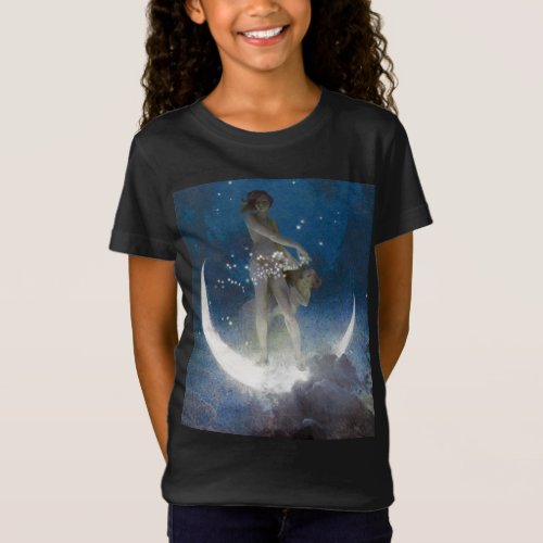 Luna Goddess at Night Scattering Stars T_Shirt