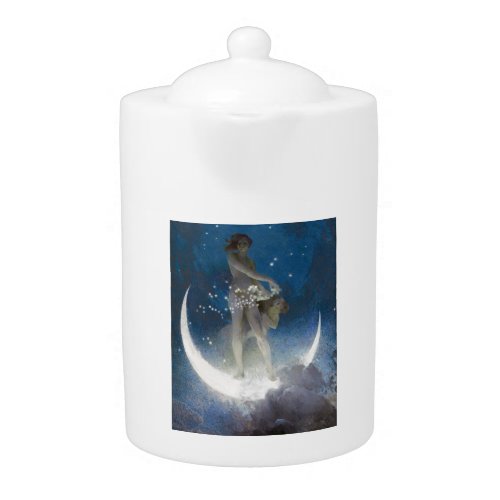 Luna Goddess at Night Scattering Stars Teapot