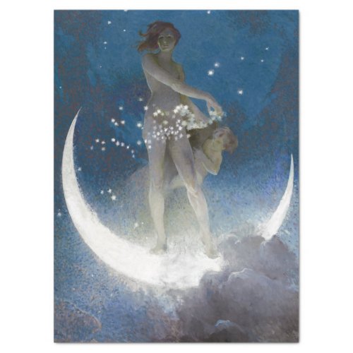Luna Goddess at Night Scattering Stars Tissue Paper